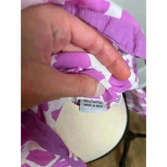 Roberta Roller Rabbit Pink Cotton Printed Popover Blouse Women's Size M - Picture 10 of 11